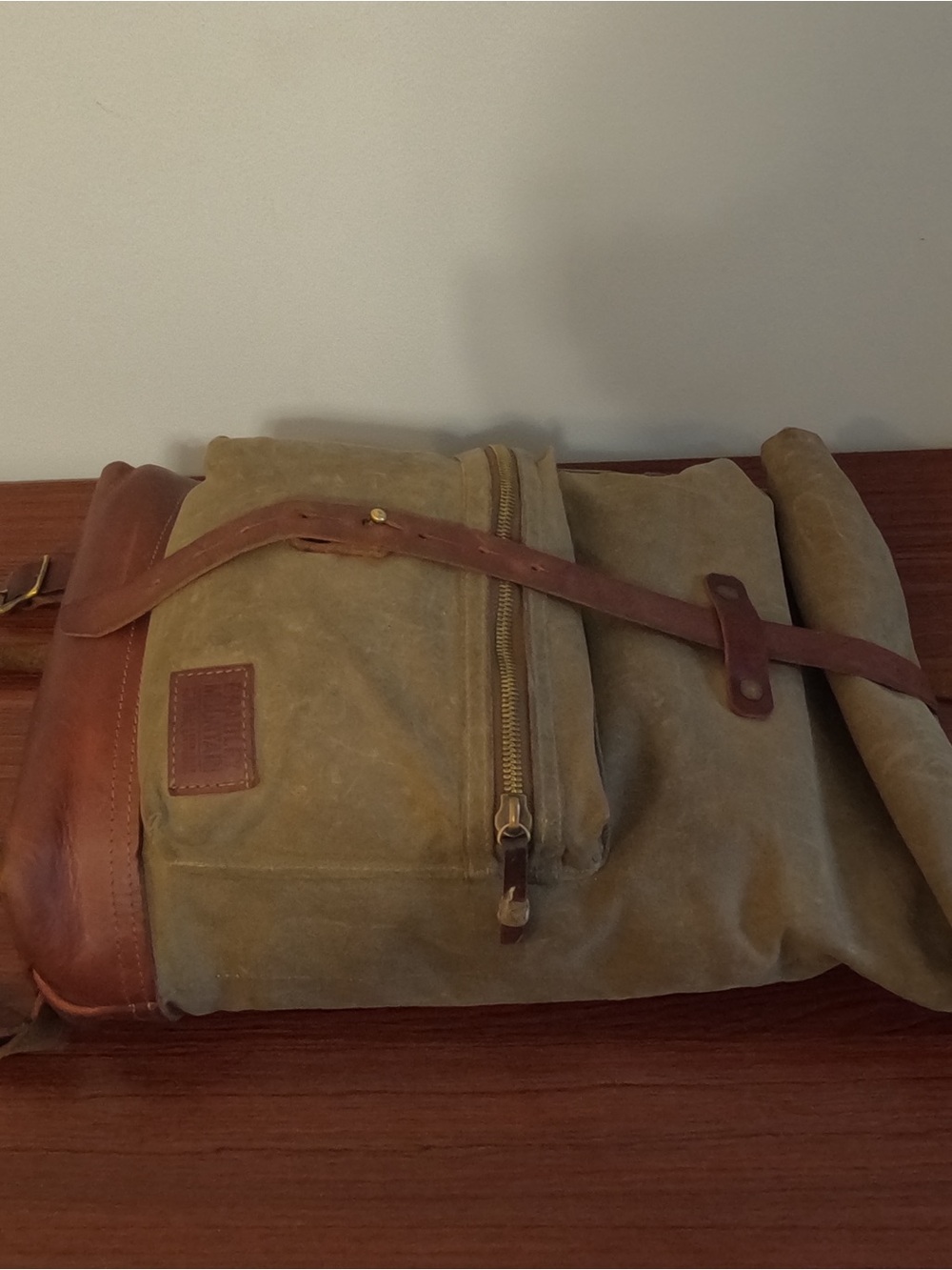 Bradley Mountain “Biographer” Roll-Top Waxed Canvas Backpack - Picture 5 of 11